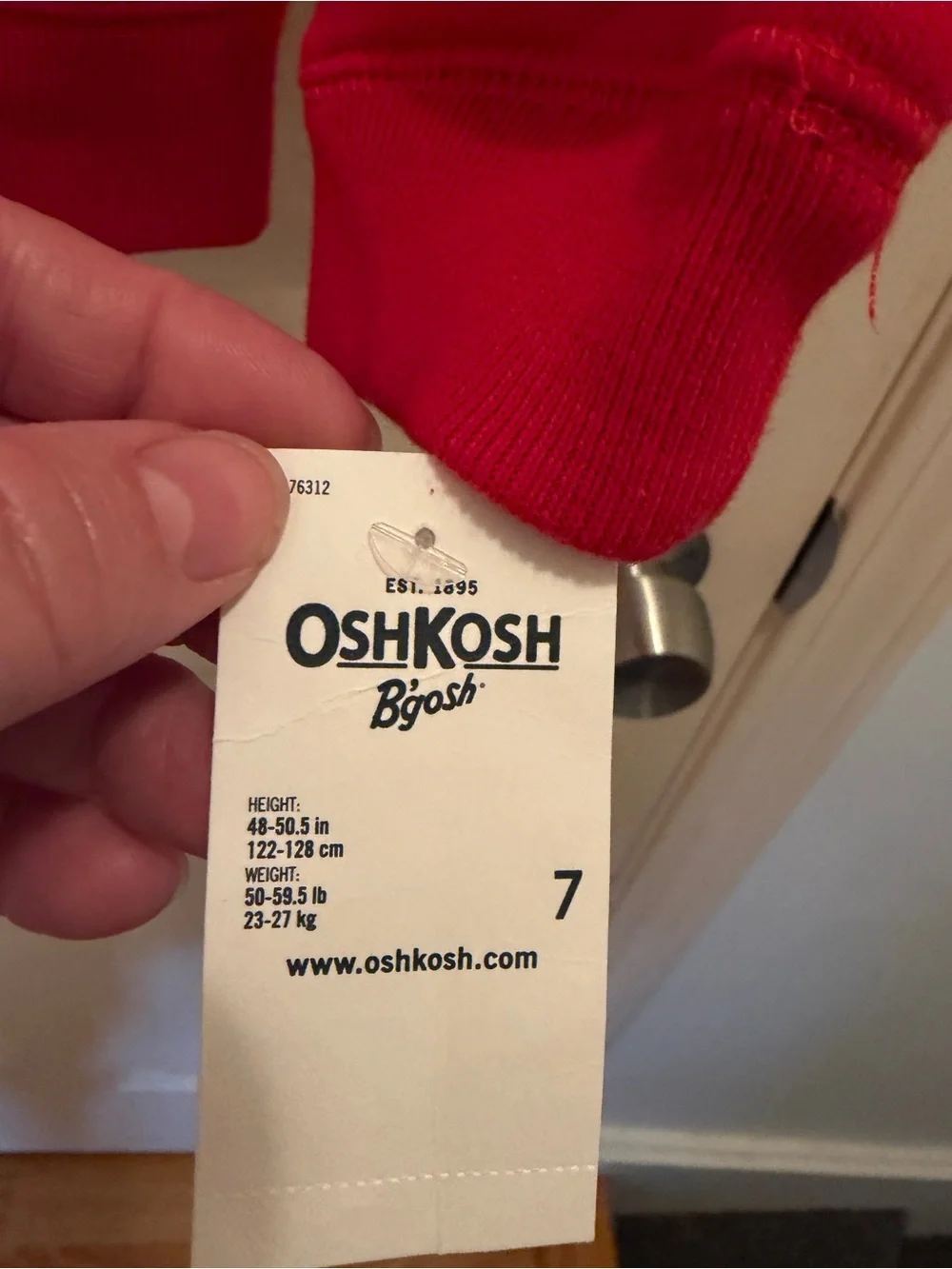 OshKosh B’gosh Boys Red Zip-Up Hoodie Size 7 NWT OSHKOSH 1895
